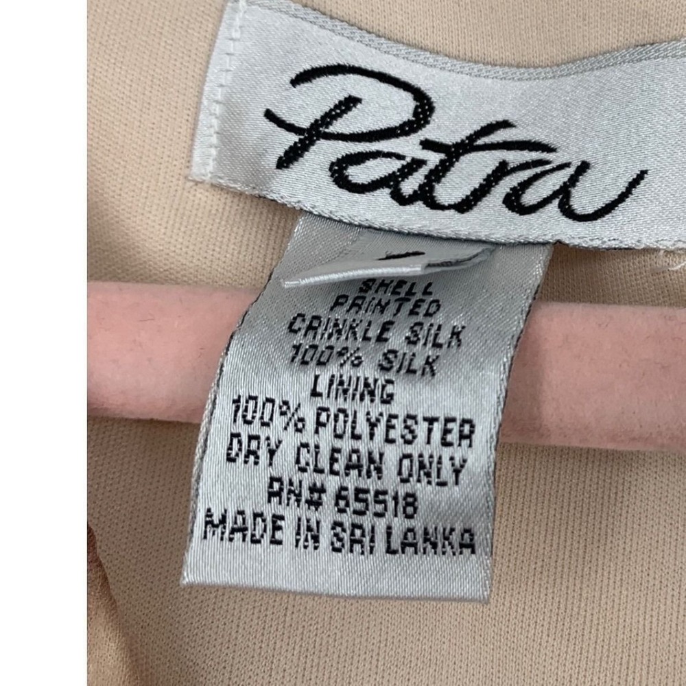 Petra 100% Silk Crinkle Floral Dress Beaded Shoulder Size 6 Romantic - Picture 7 of 10